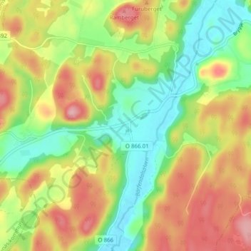 Bärfendal topographic map, elevation, terrain