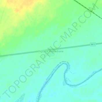 Nguere Mabadiane topographic map, elevation, terrain