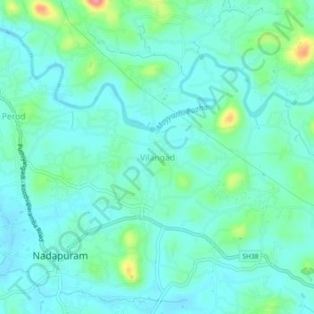Vilangad topographic map, elevation, terrain