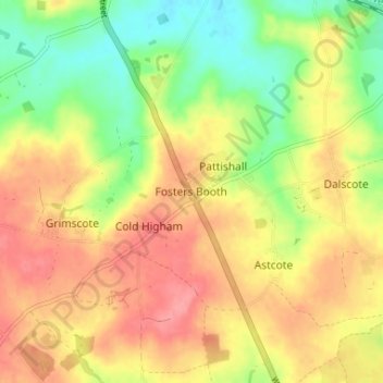 Fosters Booth topographic map, elevation, terrain