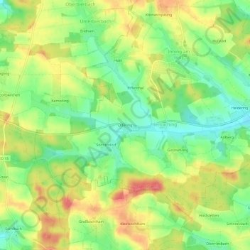 Ottering topographic map, elevation, terrain