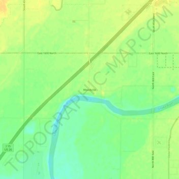 Woodville topographic map, elevation, terrain