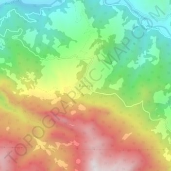 Balkaya topographic map, elevation, terrain