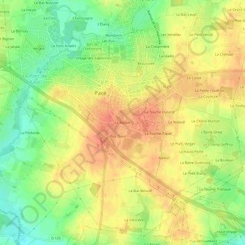 La Teillais topographic map, elevation, terrain