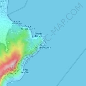 Far de l'Albir topographic map, elevation, terrain