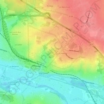 Le Goyer topographic map, elevation, terrain
