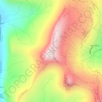 Sornfelli topographic map, elevation, terrain
