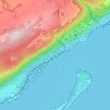 Chavannes topographic map, elevation, terrain