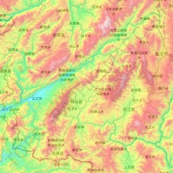Gengma topographic map, elevation, terrain