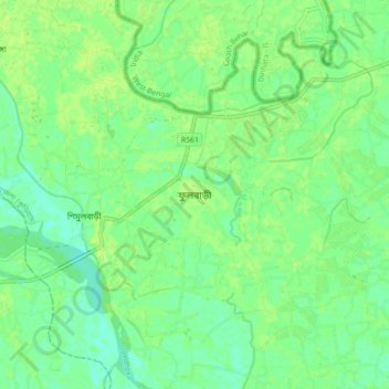 Phulbari topographic map, elevation, terrain