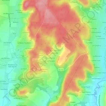 L'Etre Blossier topographic map, elevation, terrain