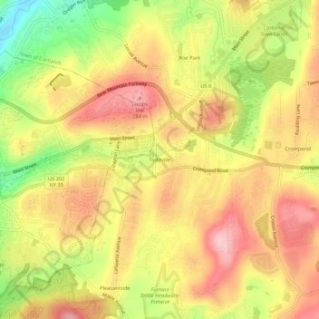 Toddville topographic map, elevation, terrain