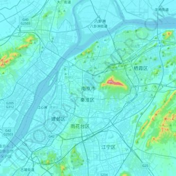 Nankin topographic map, elevation, terrain