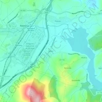 Bolmir topographic map, elevation, terrain