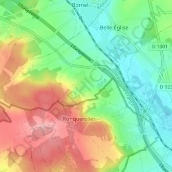 Gandicourt topographic map, elevation, terrain