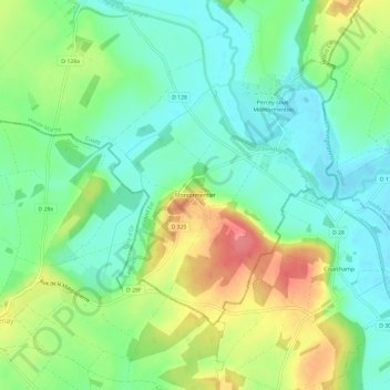 Montormentier topographic map, elevation, terrain