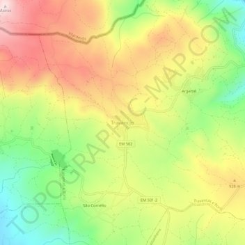 Travancas topographic map, elevation, terrain