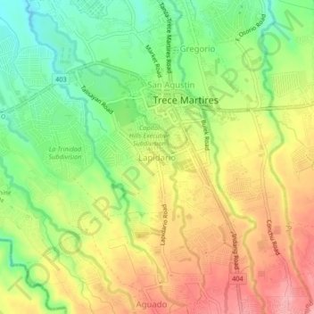Lapidario topographic map, elevation, terrain