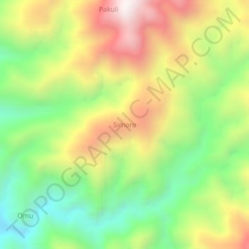 Simoro topographic map, elevation, terrain