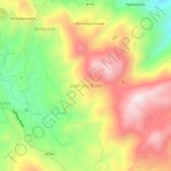 Delthota State topographic map, elevation, terrain