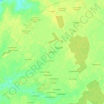 Berthault topographic map, elevation, terrain