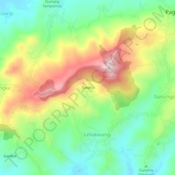 Siwaru topographic map, elevation, terrain