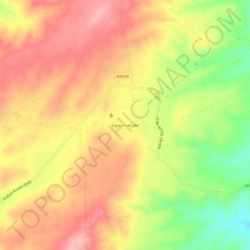 Toyei topographic map, elevation, terrain