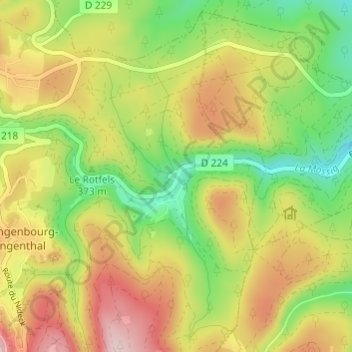 Freudeneck topographic map, elevation, terrain