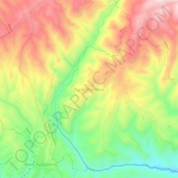Agios Therapon topographic map, elevation, terrain