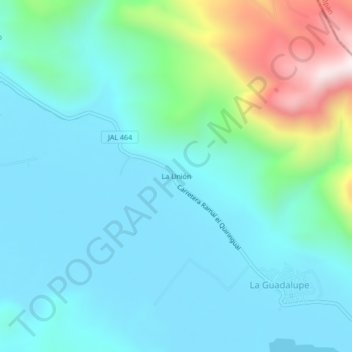 La Unión topographic map, elevation, terrain