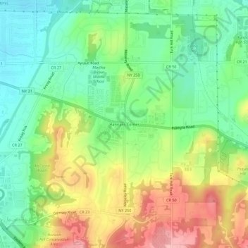 Hannans Corner topographic map, elevation, terrain
