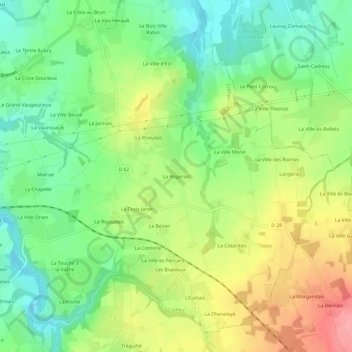 La Rogerais topographic map, elevation, terrain