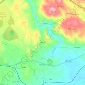 Cotovio topographic map, elevation, terrain