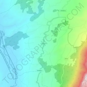 Canneto topographic map, elevation, terrain