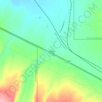 Coolidge topographic map, elevation, terrain