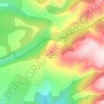 Le Castillon topographic map, elevation, terrain