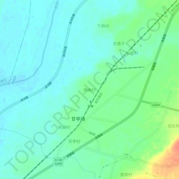 杨曲村 topographic map, elevation, terrain