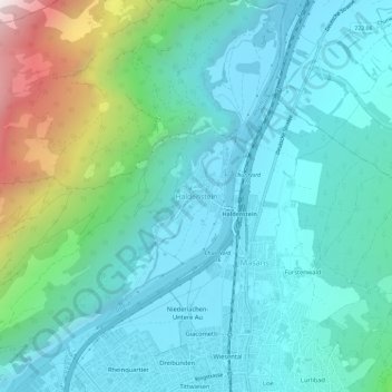 Haldenstein topographic map, elevation, terrain