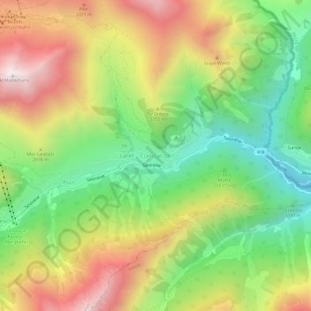 Compatsch topographic map, elevation, terrain