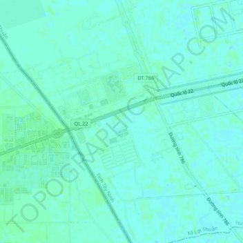Moc Bai topographic map, elevation, terrain