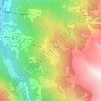 Gspon topographic map, elevation, terrain