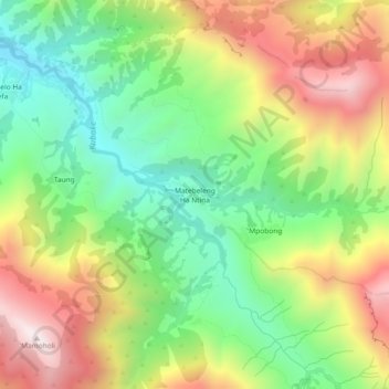 Matebeleng Ha Ntina topographic map, elevation, terrain