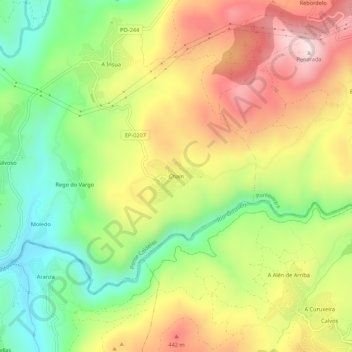 Chain topographic map, elevation, terrain