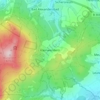 Kleinwendern topographic map, elevation, terrain