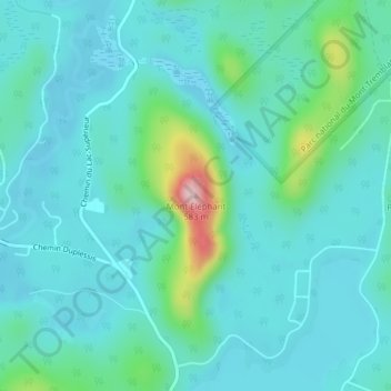 Mont Éléphant topographic map, elevation, terrain