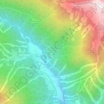 Vuezzis / Vuezos topographic map, elevation, terrain