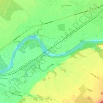 Saint-Géry topographic map, elevation, terrain