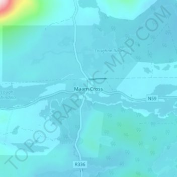 Maam Cross topographic map, elevation, terrain