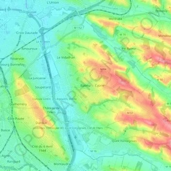 Balma topographic map, elevation, terrain