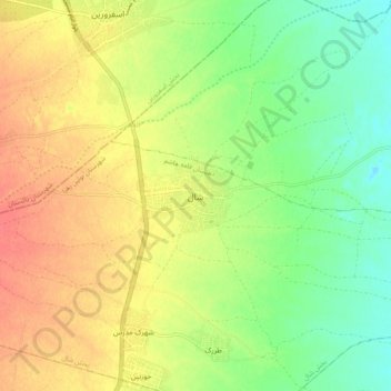 Shal topographic map, elevation, terrain